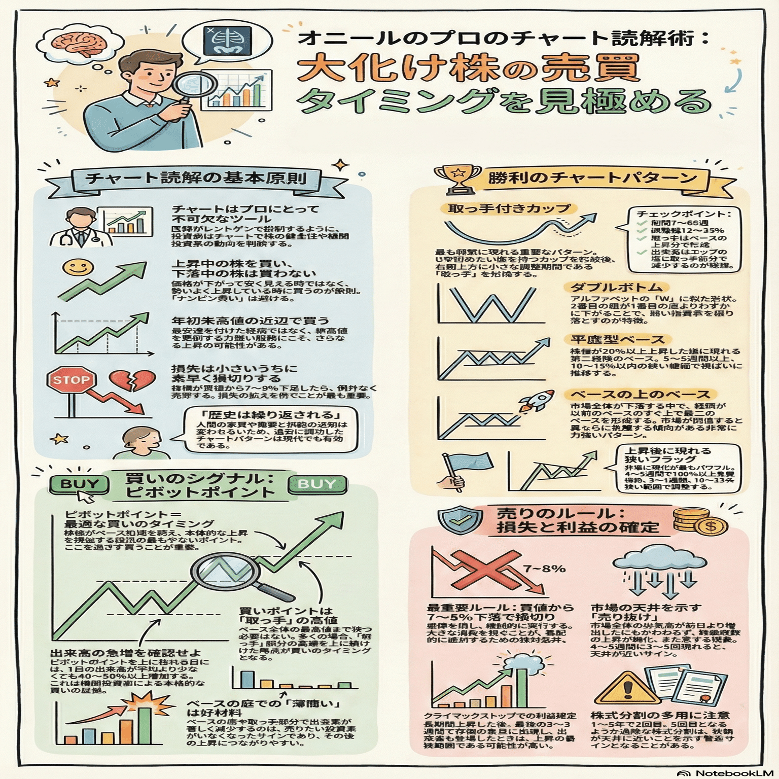 オニールの成長株発掘法」解説！伝説の投資法CANSLIMとは？大化け株