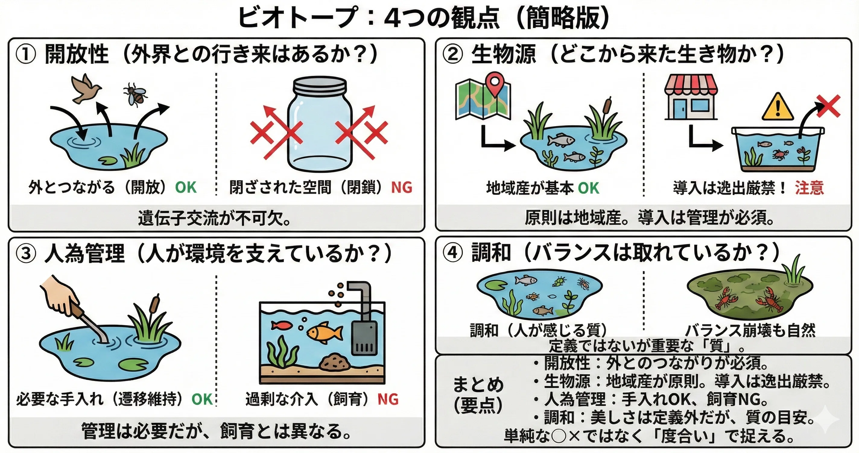 ビオトープ」の定義と誤用を考える──正否の線引きから“度合い”へ｜tkskkd