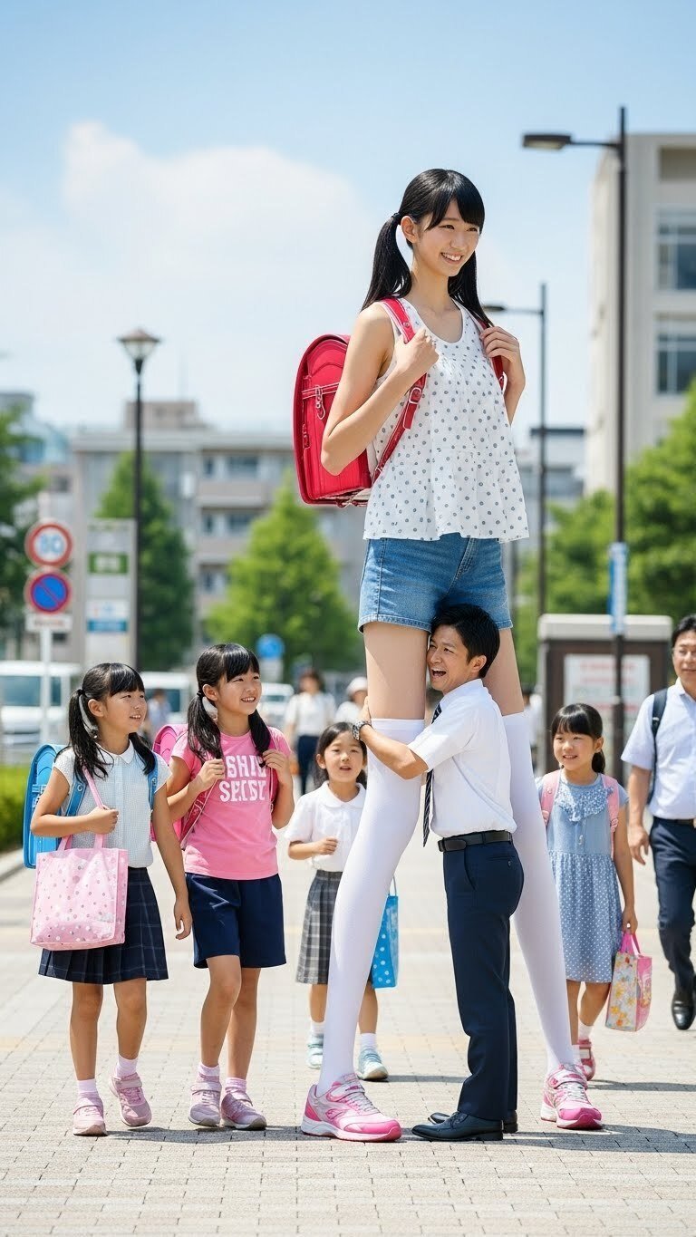 超長身ニーソJSと男性の比較【画像50枚】｜せくらべラボ