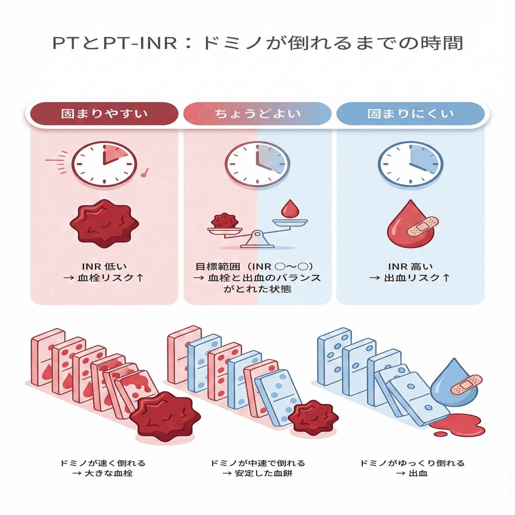 ドミノで理解する「凝固カスケード」～ワーファリン vs DOAC、PT-INRまで一気通貫で腑に落とす～｜moppynote