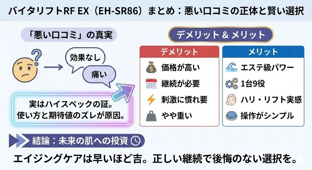 バイタリフトRF EX (EH-SR86) の悪い口コミは本当？後悔する人・しない