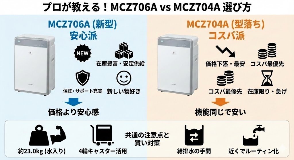 MCZ706AとMCZ704Aの違いを比較！ダイキン空機清浄機｜家電マニア@※当