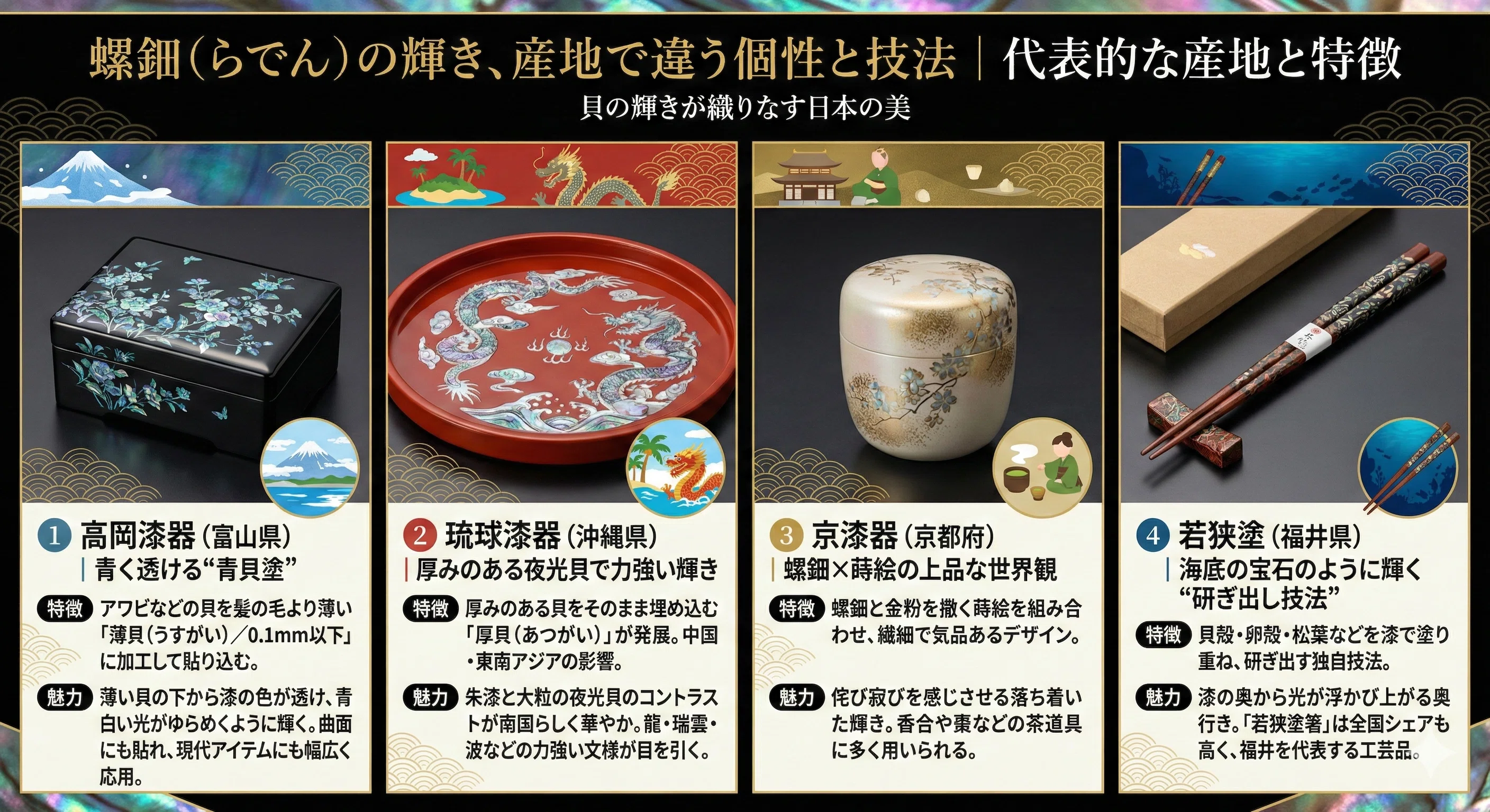 ? 螺鈿（らでん）の輝きって、どうしてあんなに魅力的なの？【解説 
