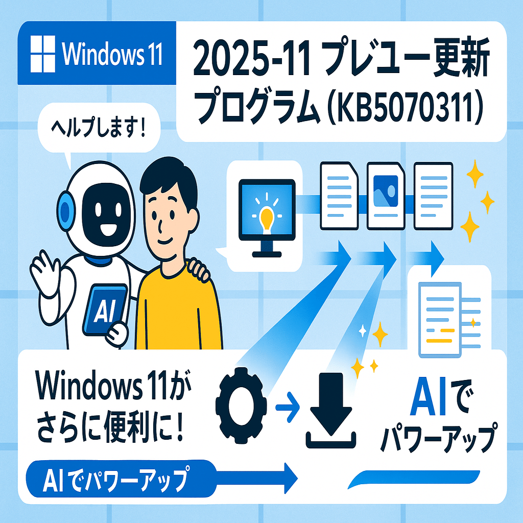 不具合あり】WINDOWS11アップデート2025-11 プレビュー更新プログラム