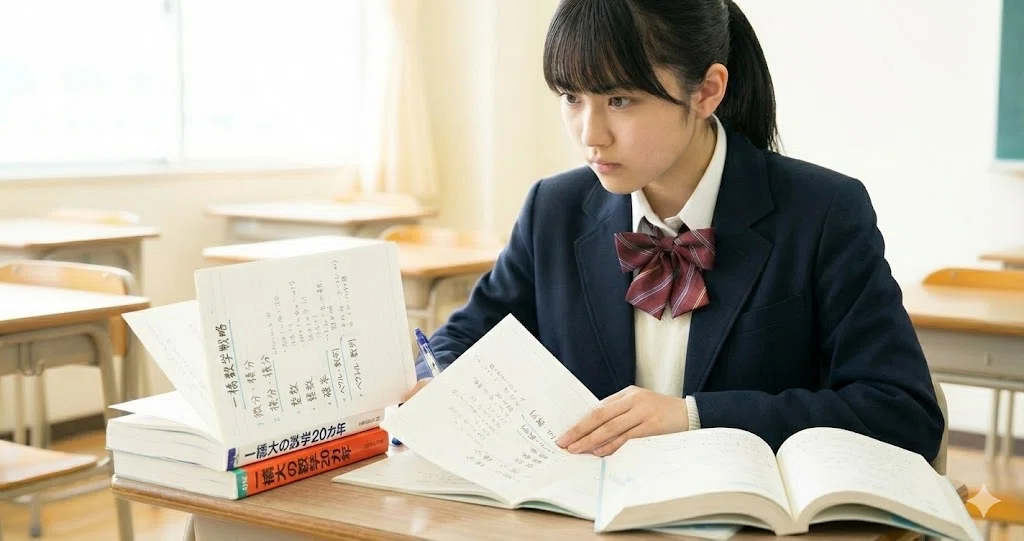 一橋志望】偏差値50から70へ。ある高2生の「数学参考書ルート」モデル