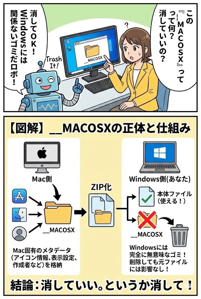 マンガで理解］Macユーザーから送られてきたZIPの謎「__MACOSX」に迫る