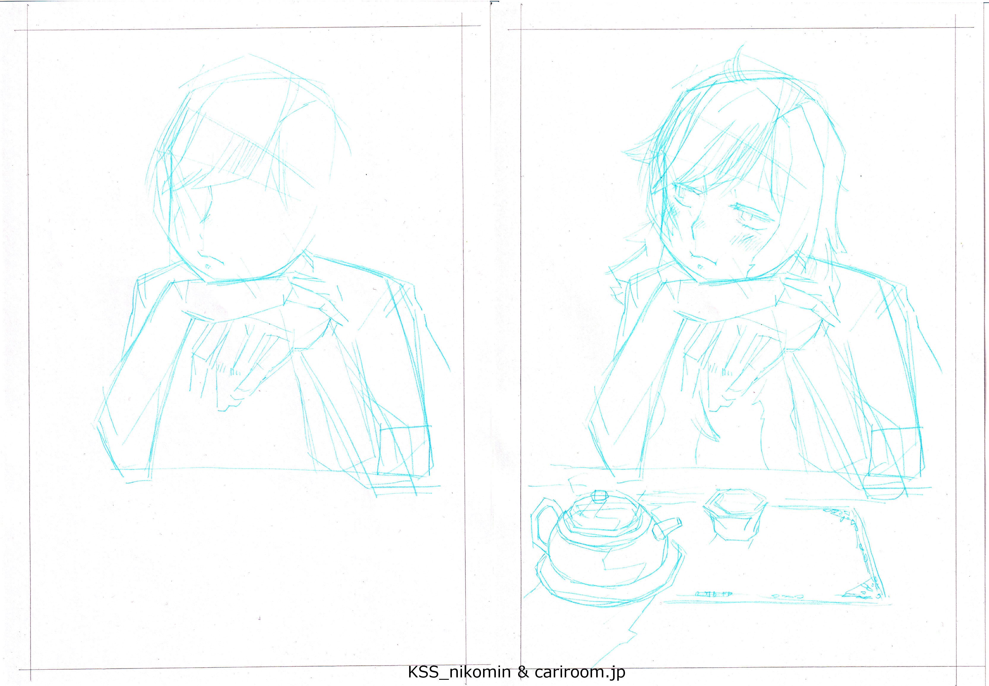 イラスト練習#6シャーペン作画行程「迷いながら前進する」｜『もう一度