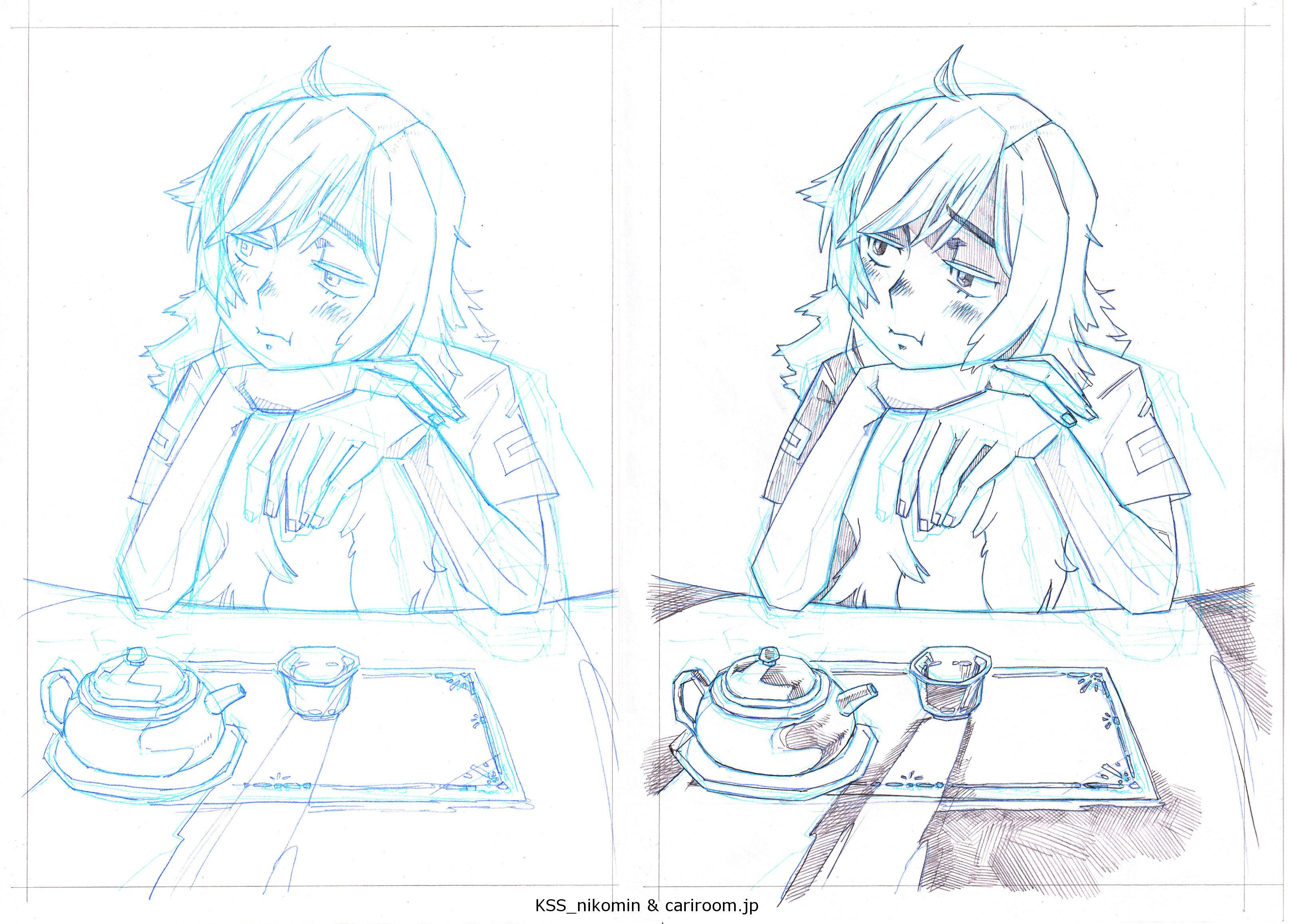 イラスト練習#6シャーペン作画行程「迷いながら前進する」｜『もう一度