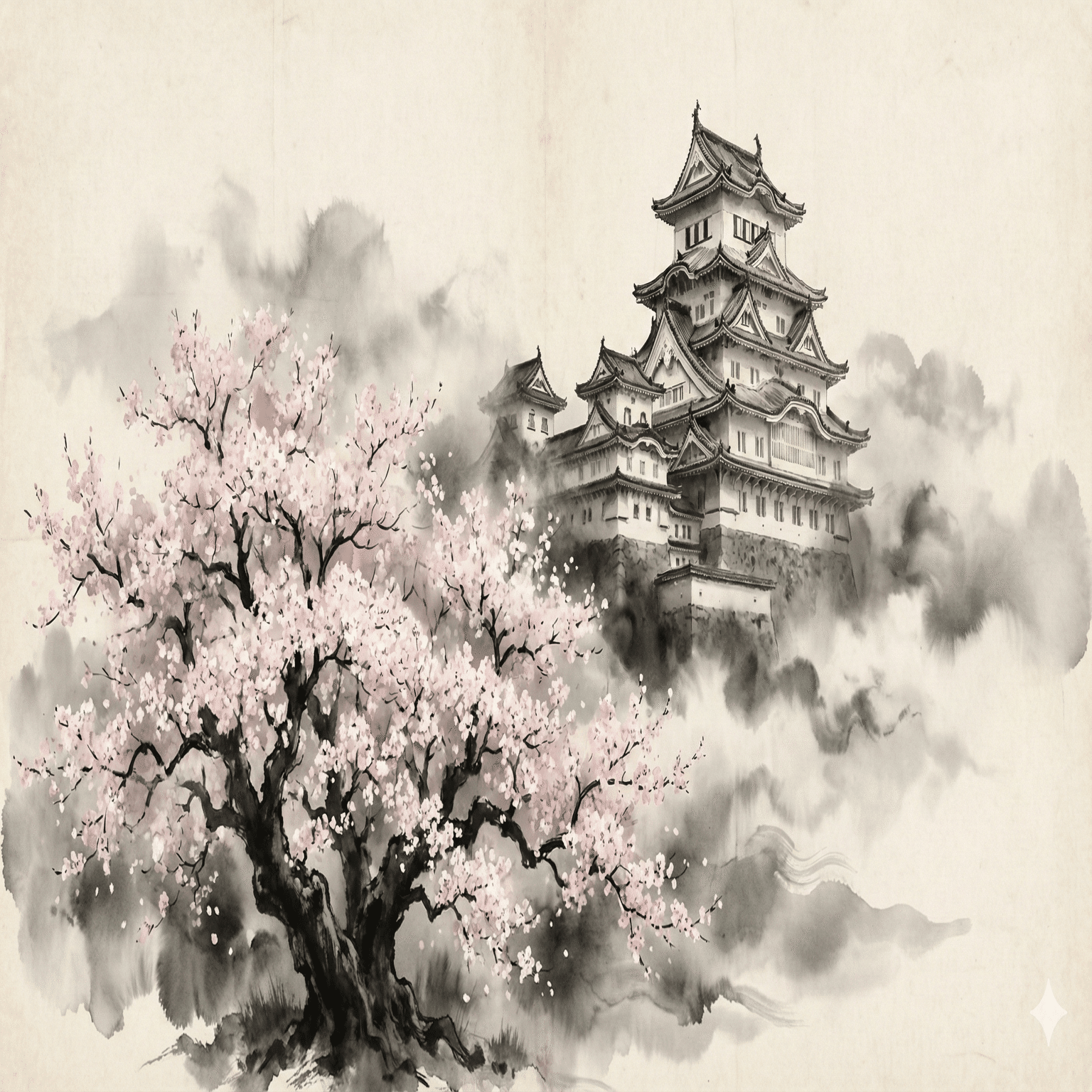 作品例】渋すぎる和の世界。Geminiで作った「水墨画（墨絵）」素材集