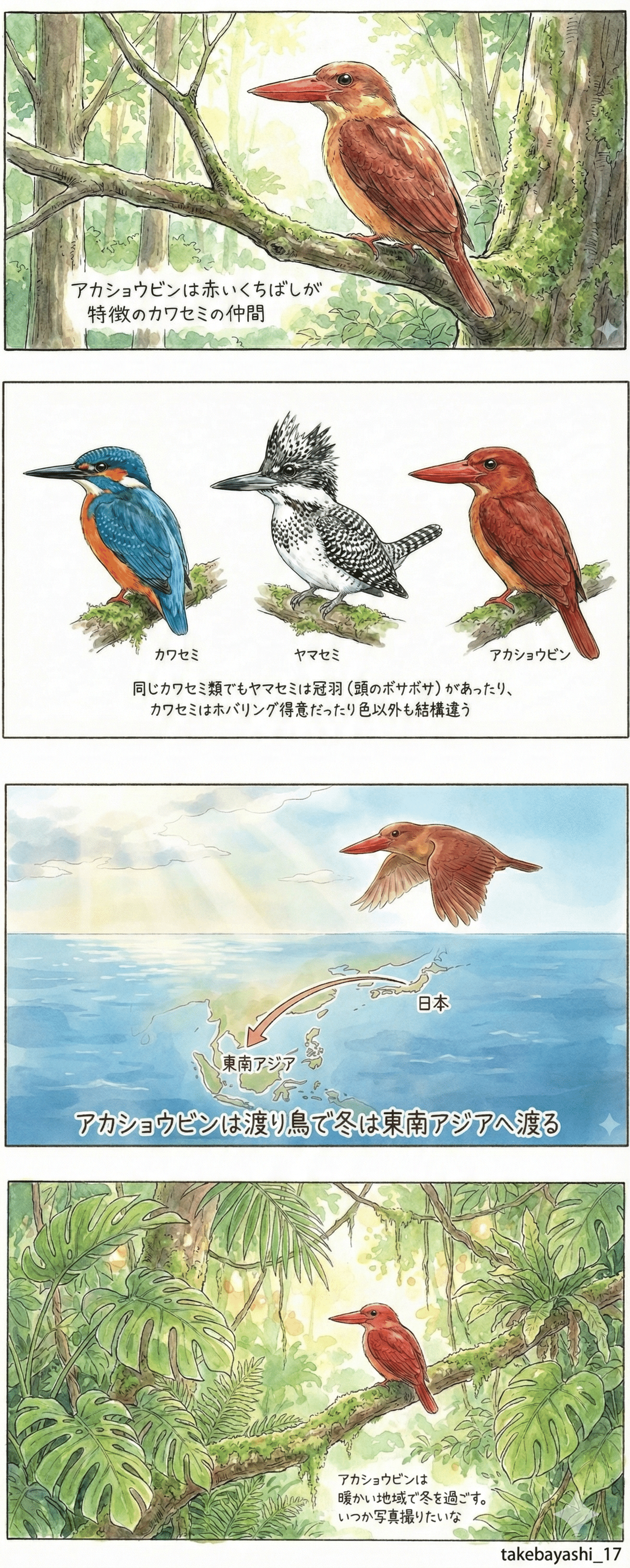 Gemini Proで鳥の説明イラストを作ってみた｜Takebayashi