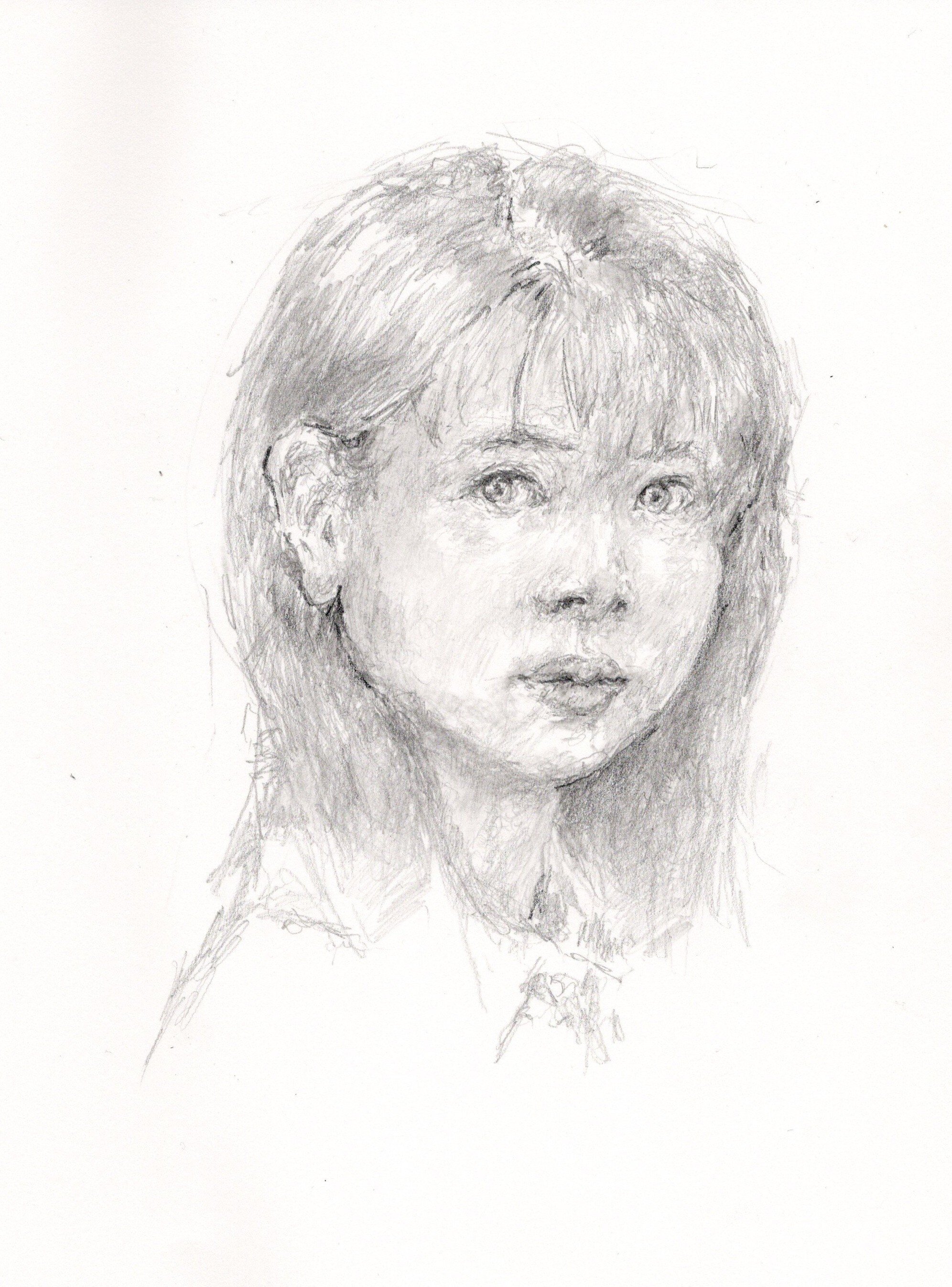 鉛筆で女の子の絵を描いてます。。｜Atelier Non