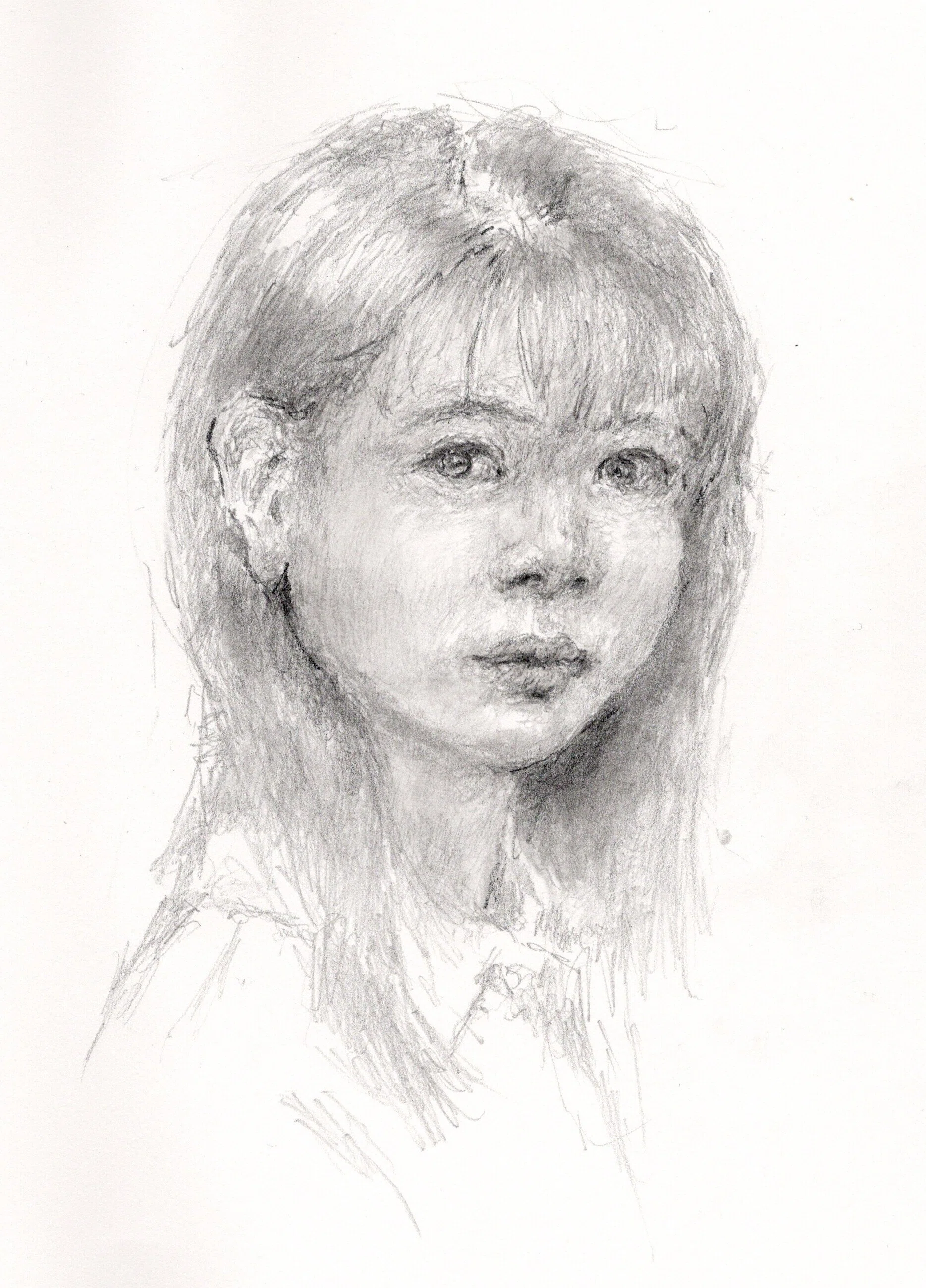 鉛筆で女の子の絵を描いてます。。｜Atelier Non