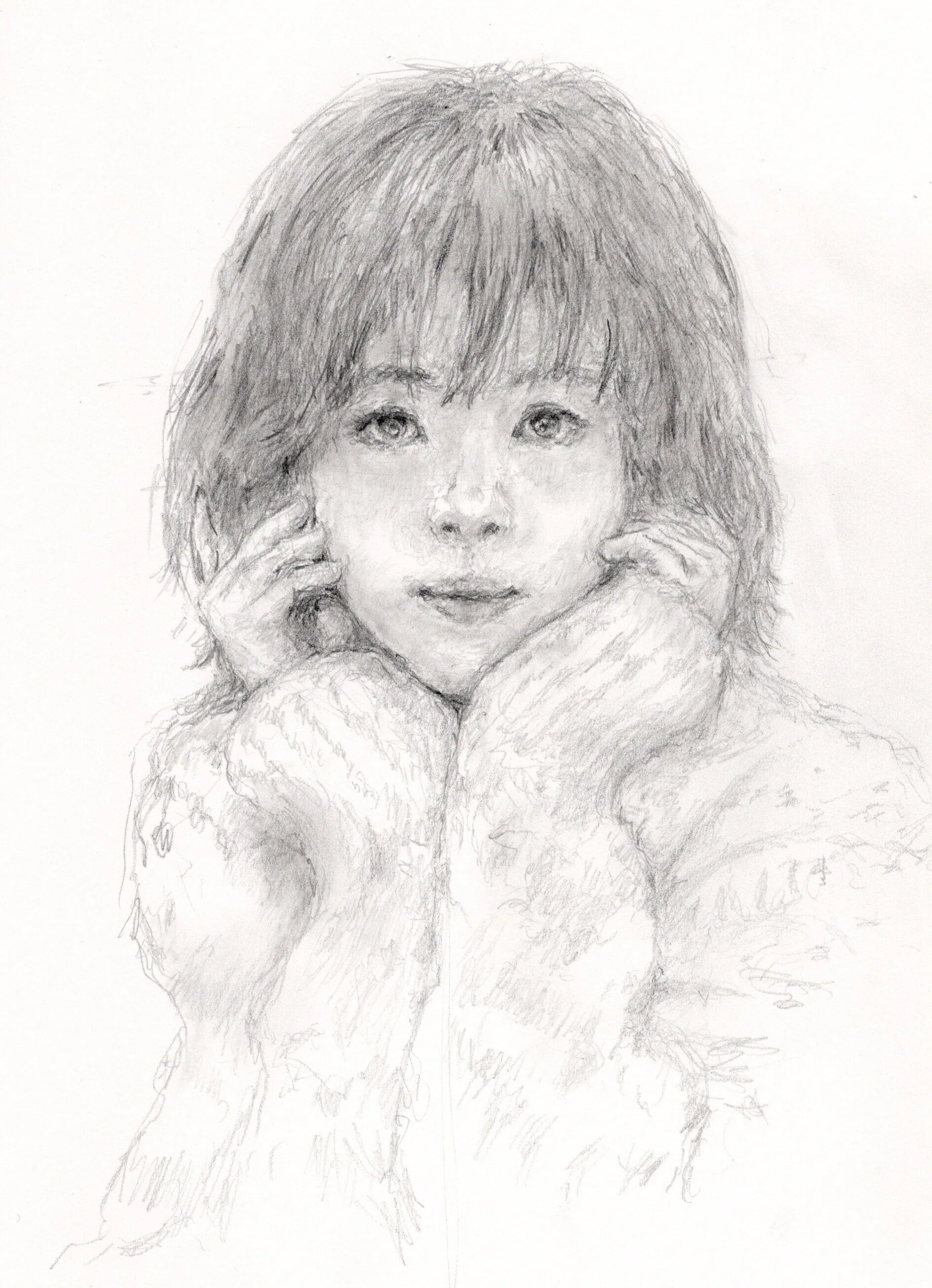 鉛筆で女の子の絵を描いてます。。｜Atelier Non