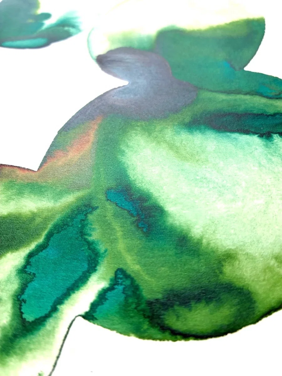 水彩画。抽象　ハーモニーー7 自由に描く•7〜偶然を作る〜｜きのした | 抽象画