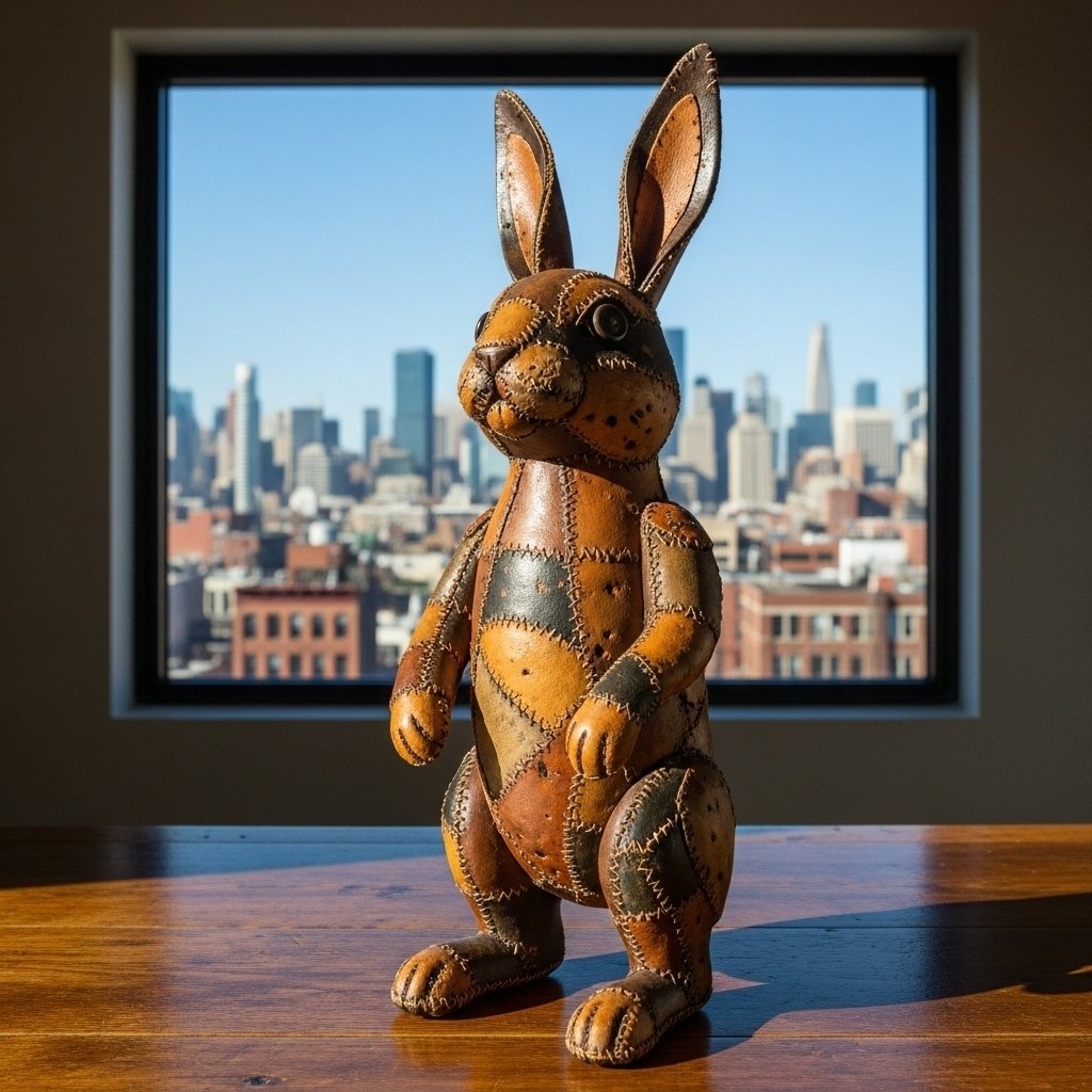 AI画像 de 皮革工芸（ウサギ）｜茜町春彦