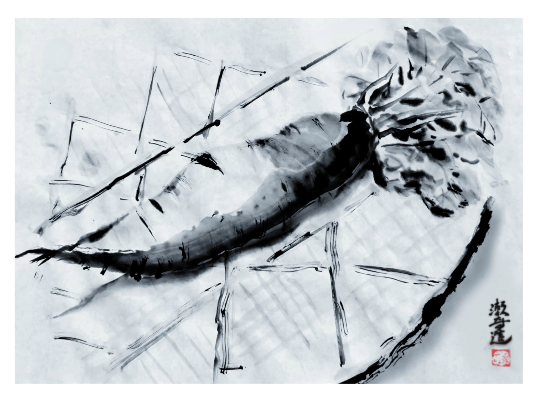 大根』水墨画｜せきぞう、