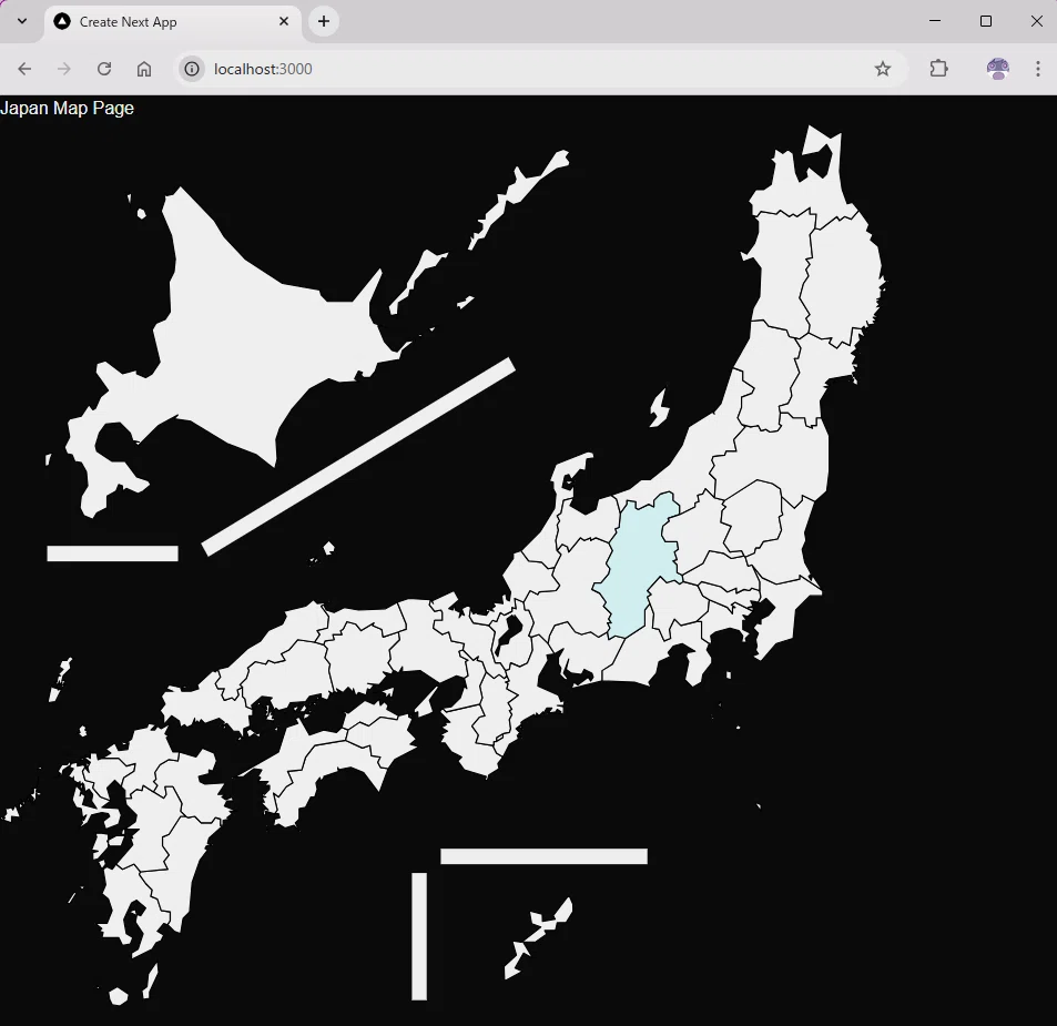 個開9｜日本地図の画面表示と都道府県選択｜てっつー