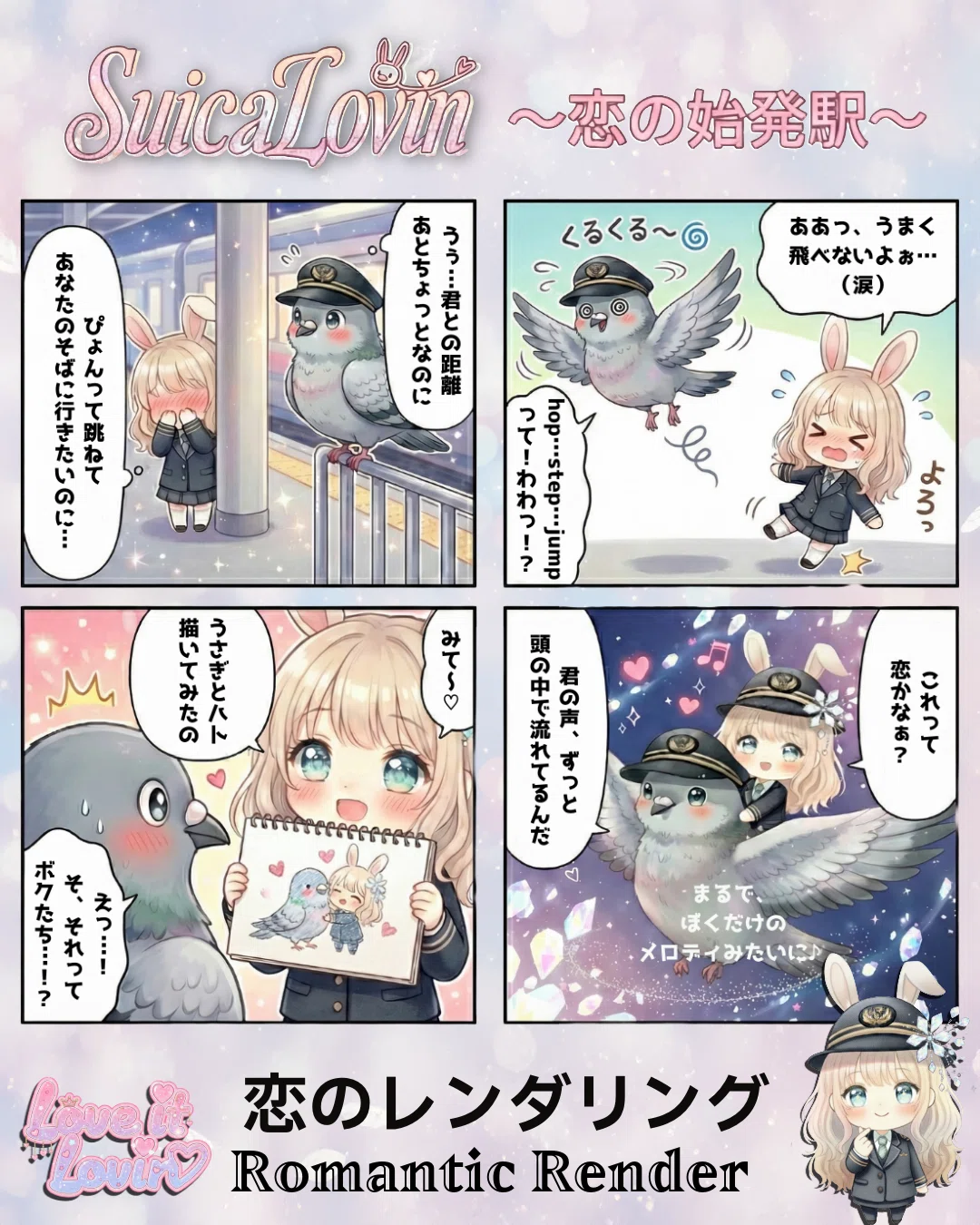 創作大賞2026 #オールカテゴリ部門 🎹Suica Lovin｜MV『Love it Lovin♡』｜🐇💖🕊️｜オリジナル曲🎵恋色の音色💕愛のライナーノーツ🎼💌夢色アート🫧Suicaの新キャラデザ🪄🎨ロゴデザイン｜図解｜歌詞解説｜創作 ｜恋愛｜音楽｜物語｜漫画｜イラスト｜動画｜アニメ｜スライド資料｜インフォグラフィック｜ <a target=
