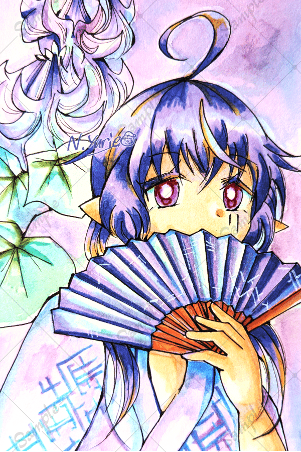 植物少女（額付き）アナログイラスト 素敵だぁぁぁ_:(´ཀ`」 ∠):