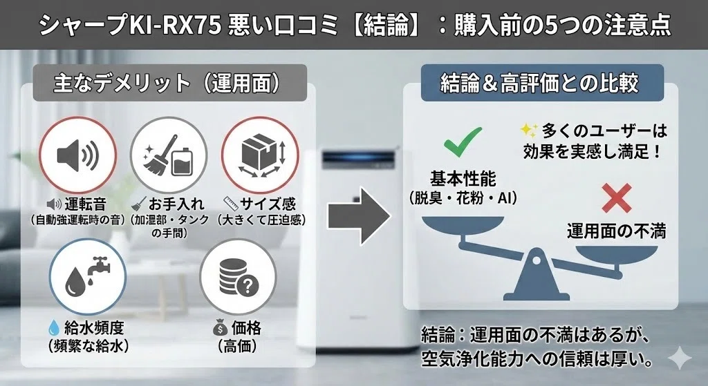 KI-RX75の悪い口コミ・デメリットの真相は？購入前に後悔しないための