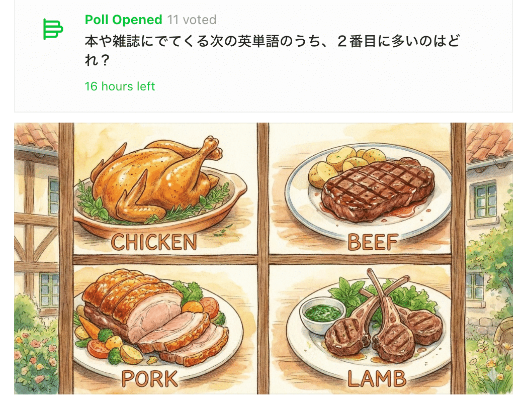 486【雑談】肉について英語史クイズに出してみた。｜ari
