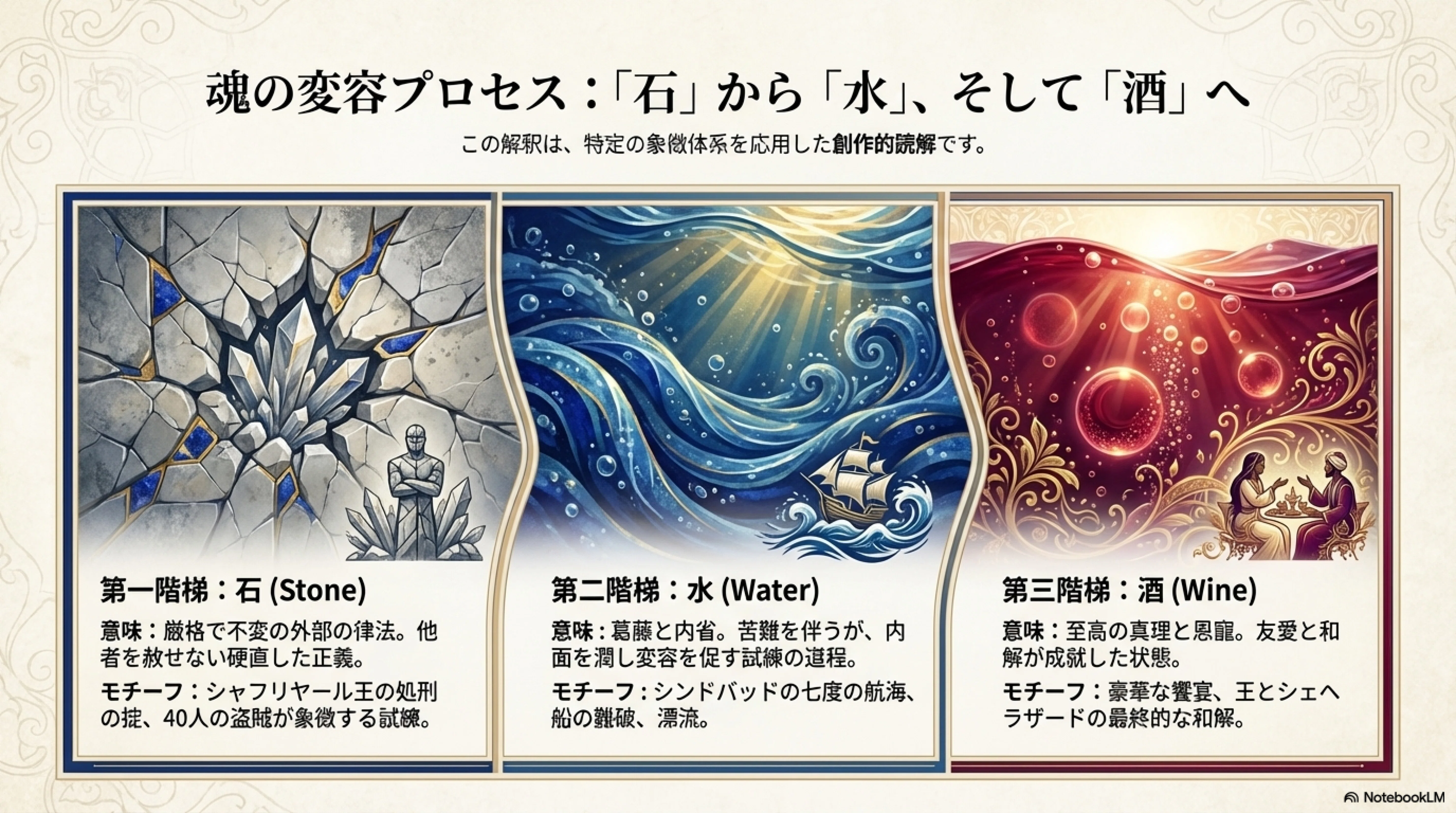 千夜一夜、アラビアンナイト、或いはシェヘラザード夜話として有名な