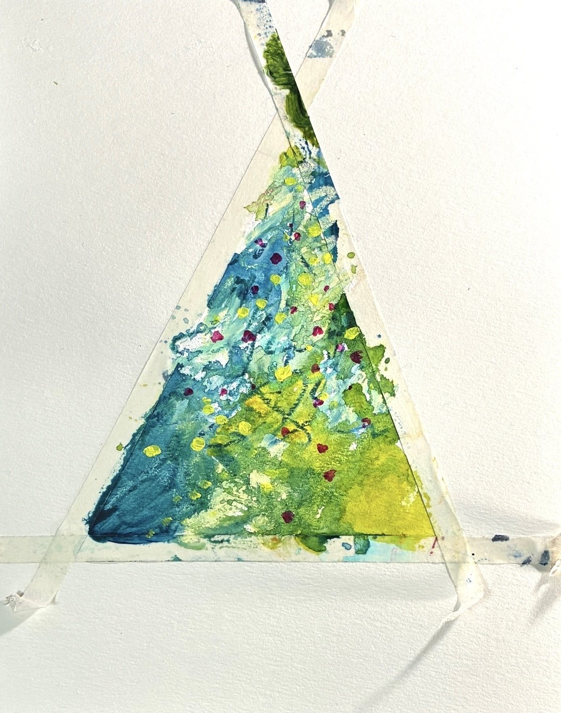 描いてみよう 自由な抽象画〜かんたん抽象画クリスマスツリー