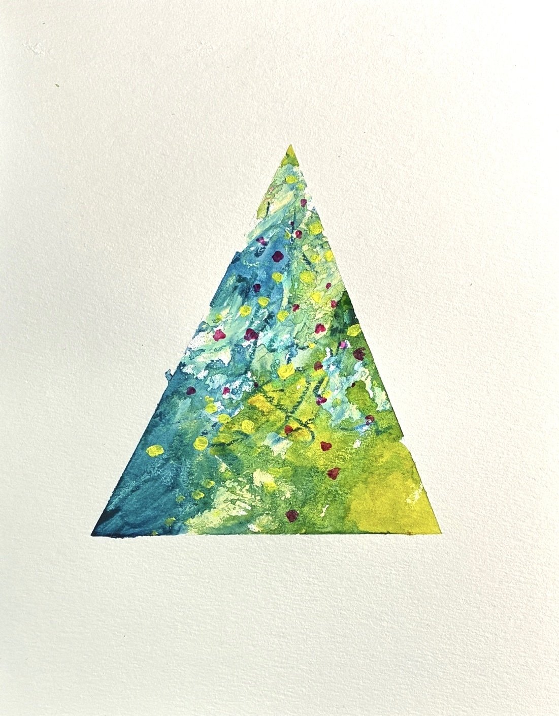 描いてみよう 自由な抽象画〜かんたん抽象画クリスマスツリー