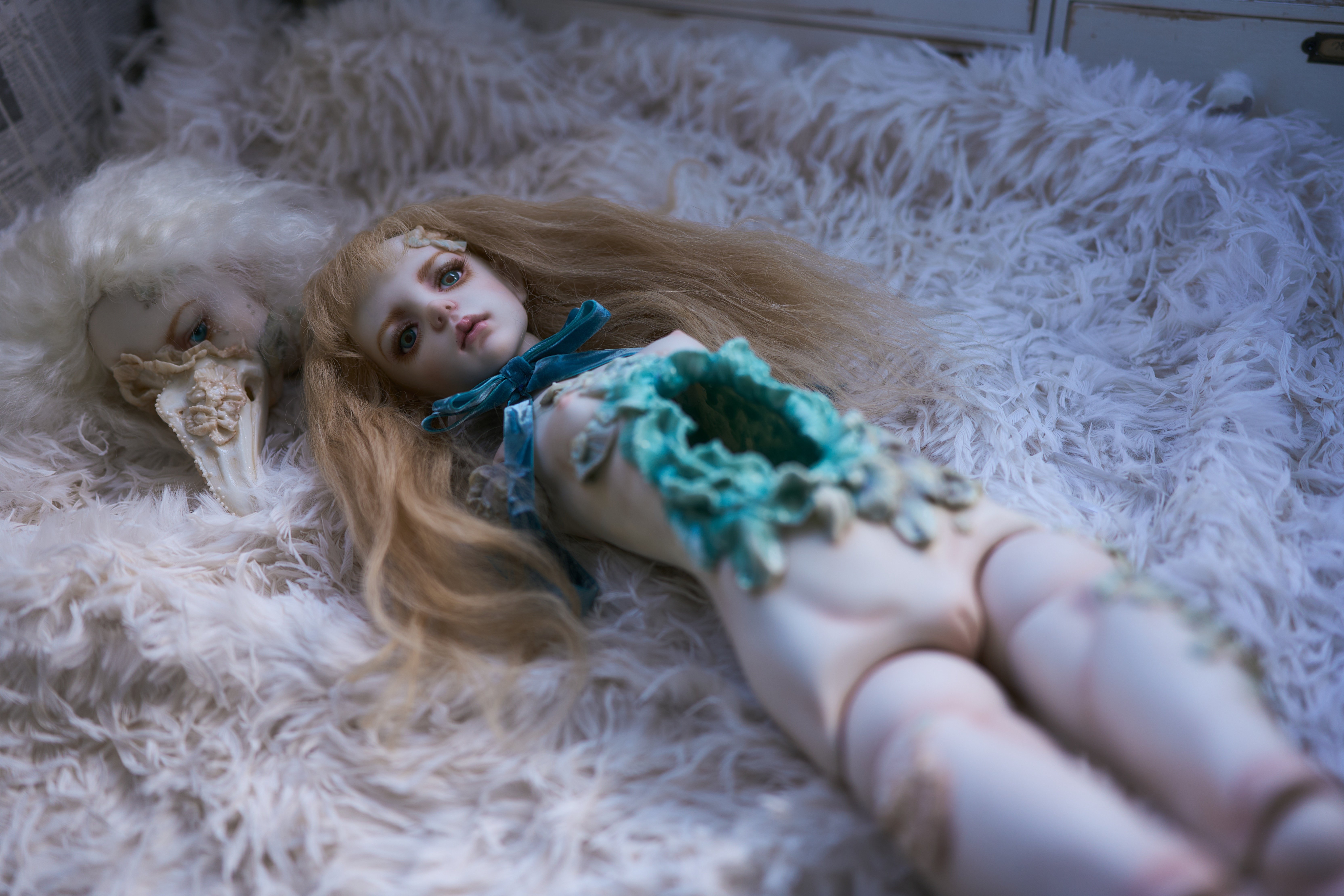 翡翠製日本人形4体セット白珏青珏彫刻人形190g TA1162 市松人形30号 水色 正絹 友禅 絞り 女の子 いちまつ人形 訳あり 倉庫