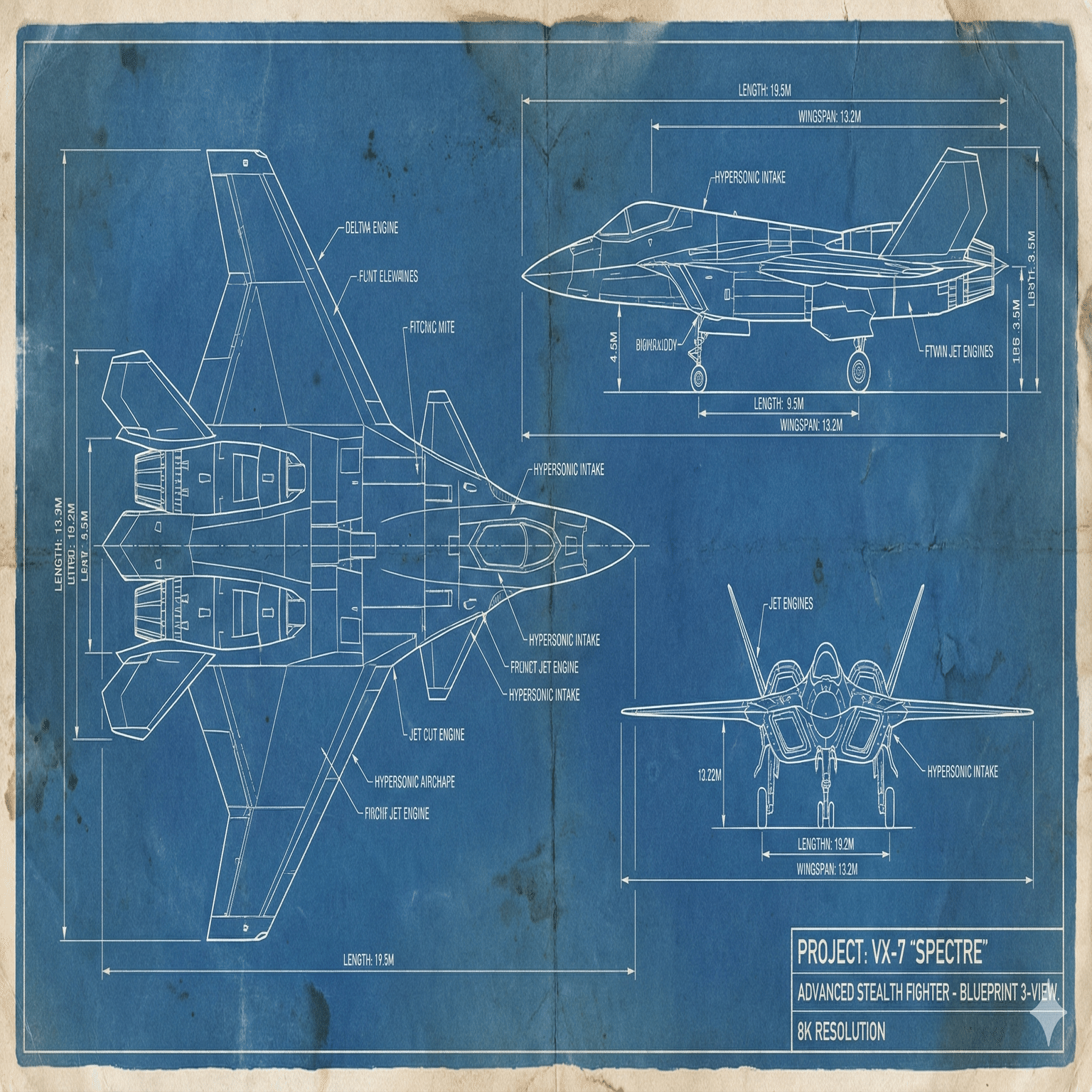作品例】マニア垂涎。Geminiで作った「航空機設計図」壁紙集｜rin39