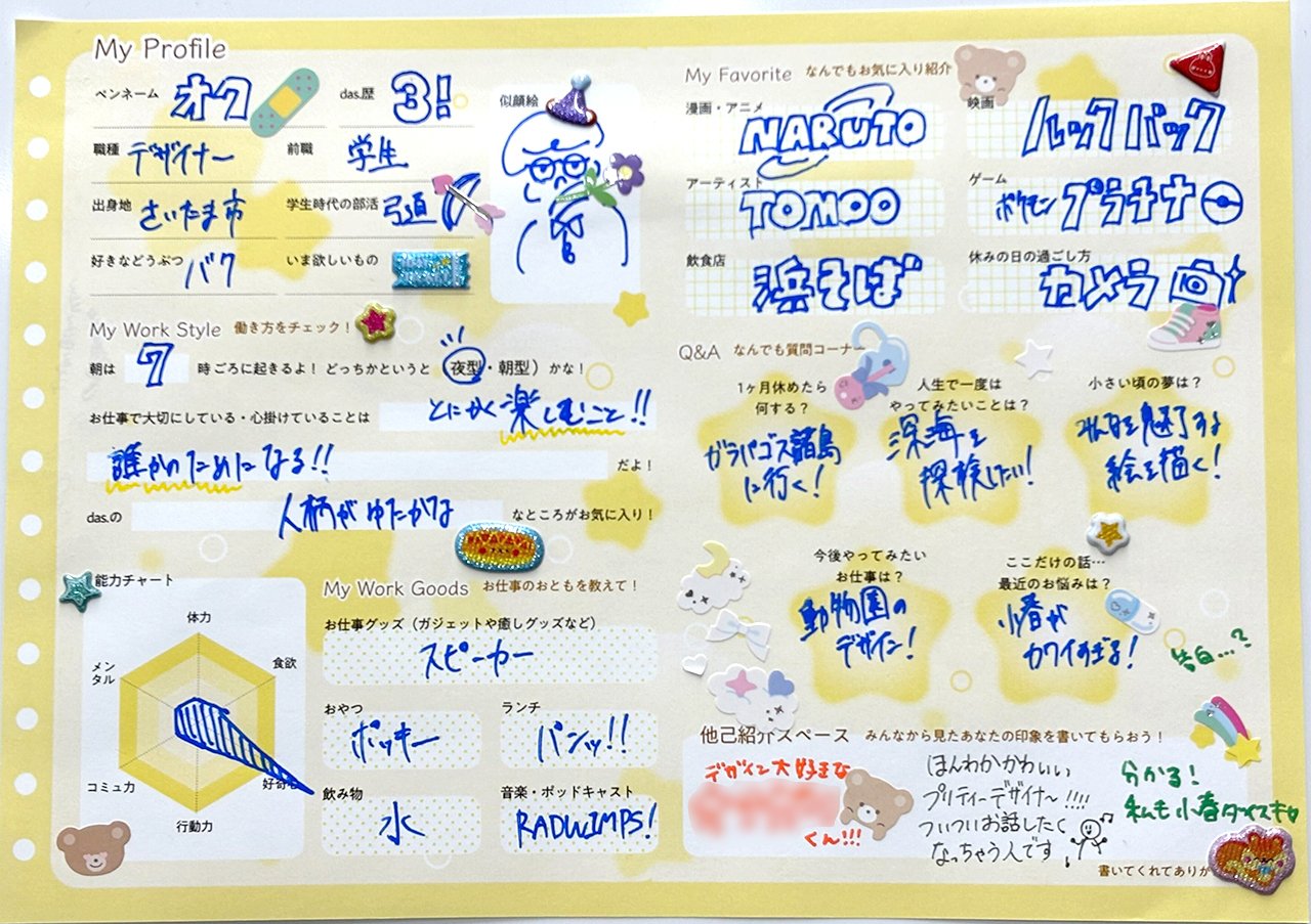 社員のみんなにプロフィール帳書いてもらったin東京オフィス｜オープン