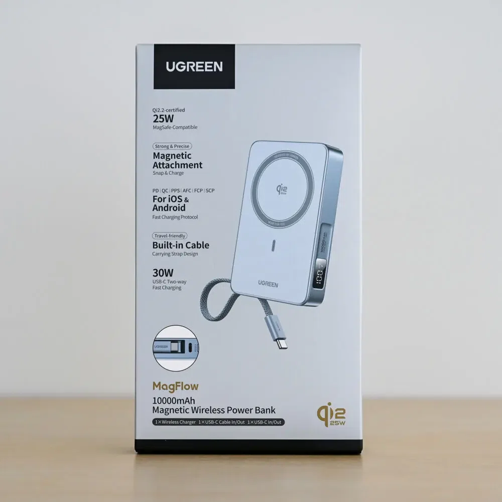 UGREEN MagFlow Qi2 25W モバイルバッテリー (10000mAh・30W) を
