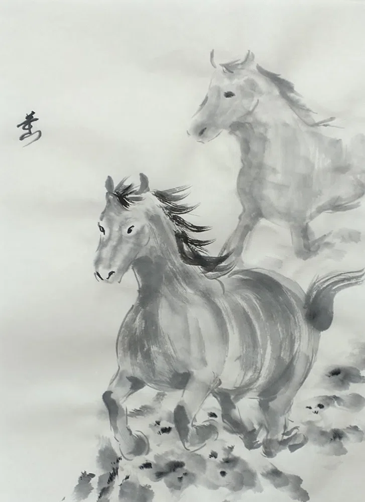 馬を描く (水墨画塾)