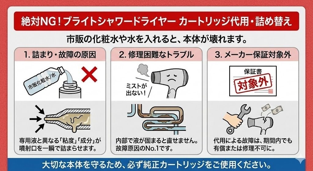 ブライト（Brighte）シャワードライヤーのカートリッジ(ミストセラム