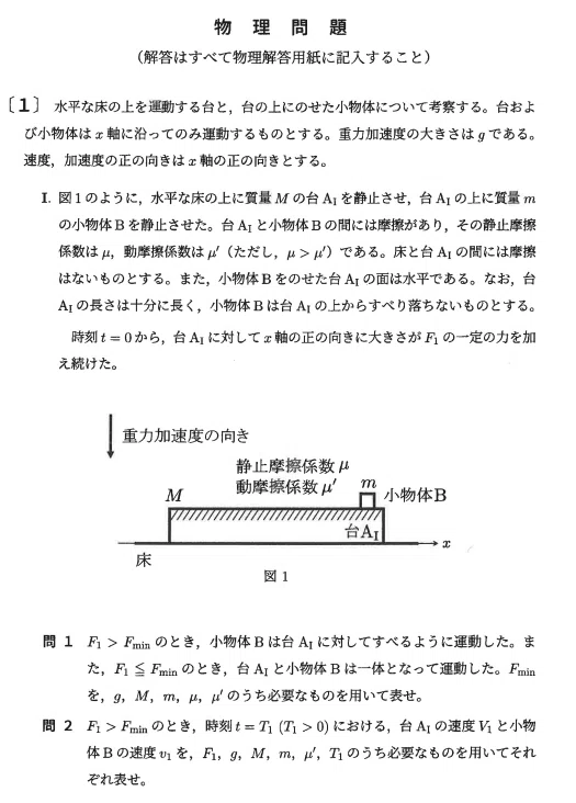 2025阪大物理 大問1｜岡山進学研究塾