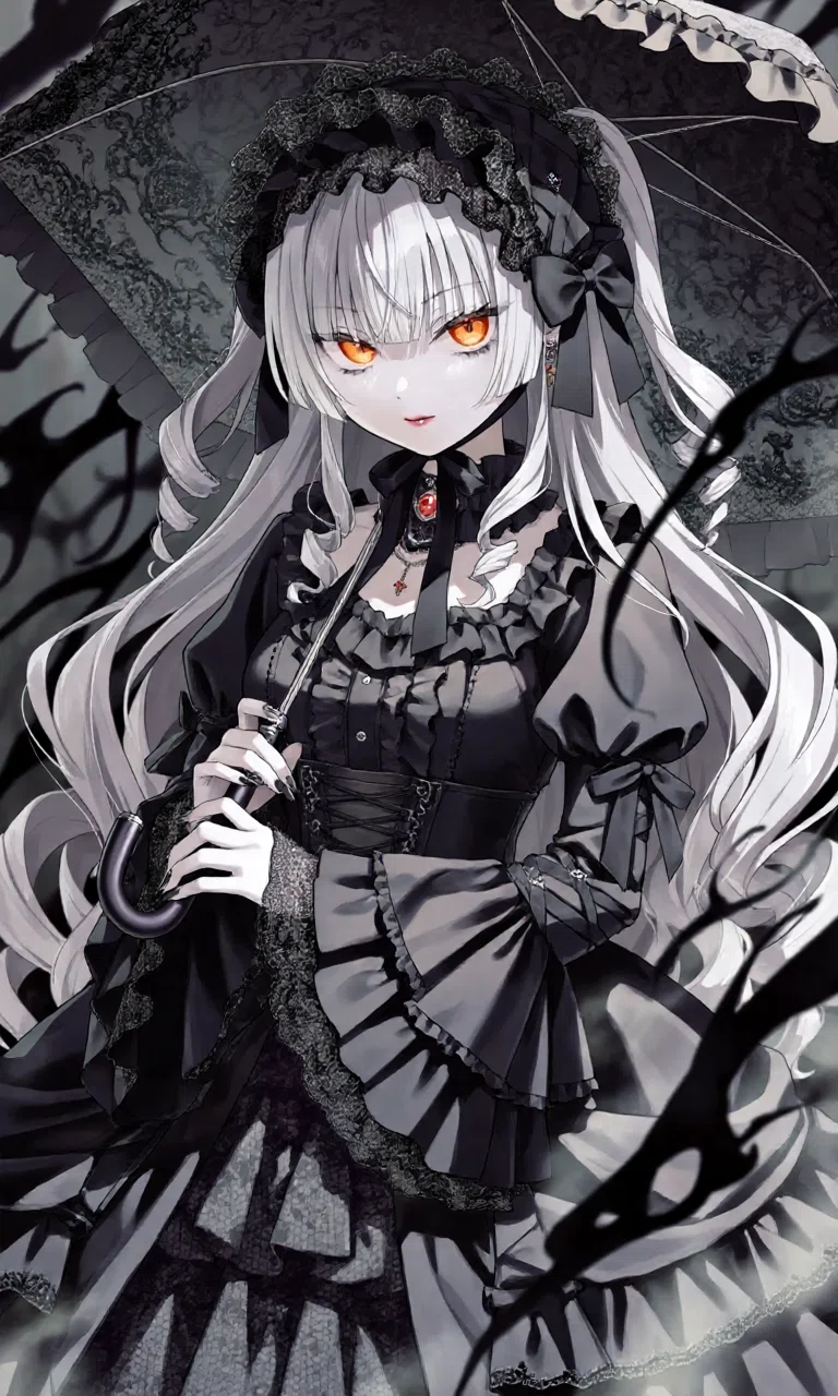 椎*つ様 闇深女性の独特な画風で人気を博すイラストレーター・ほしがKuZiPA!に 手描き　オリジナルイラスト　暗闇の女王 イラスト