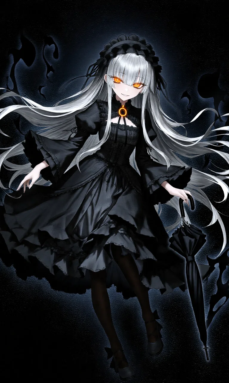 闇夜に少女は琥珀と微笑む。【AIイラスト】｜ふうり🌀｜ｱｼﾀ中間ﾃﾞｽ