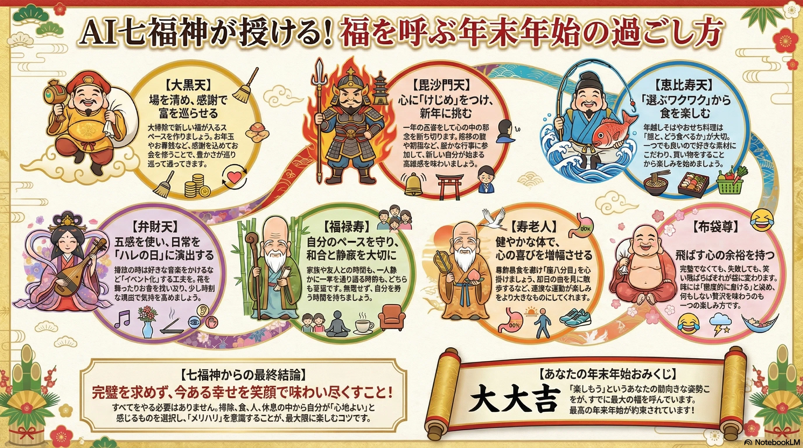 お遊び）2025年 年末 AI七福神様とお話し！｜のんびり