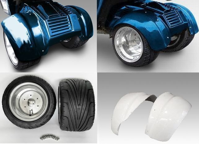 ホンダジャイロ専用】アルミホイール引っ張りタイヤ＆オーバー