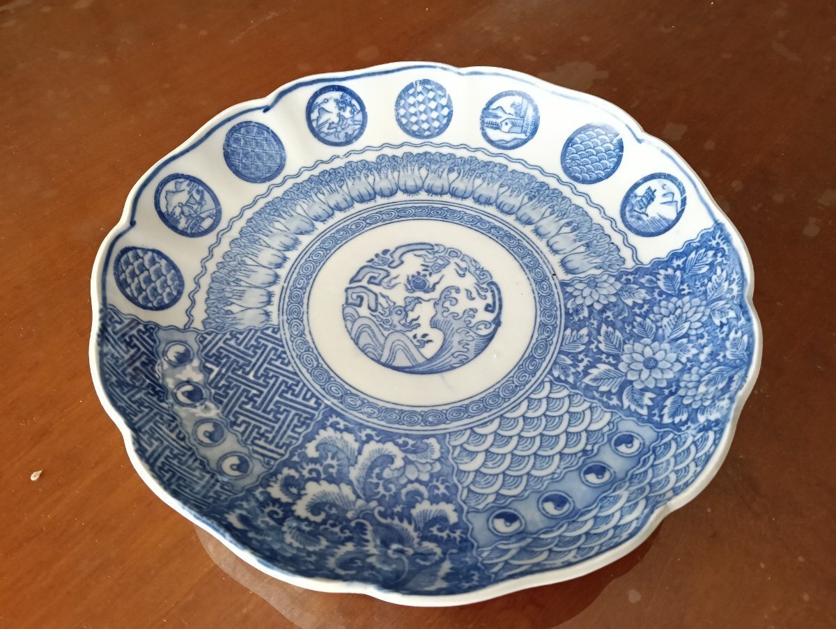 古伊万里　染付　微塵唐草　長皿　五枚　裏唐草文　名品　古美術　1700年代 古伊万里｜微塵唐草の長皿｜ゆんたく