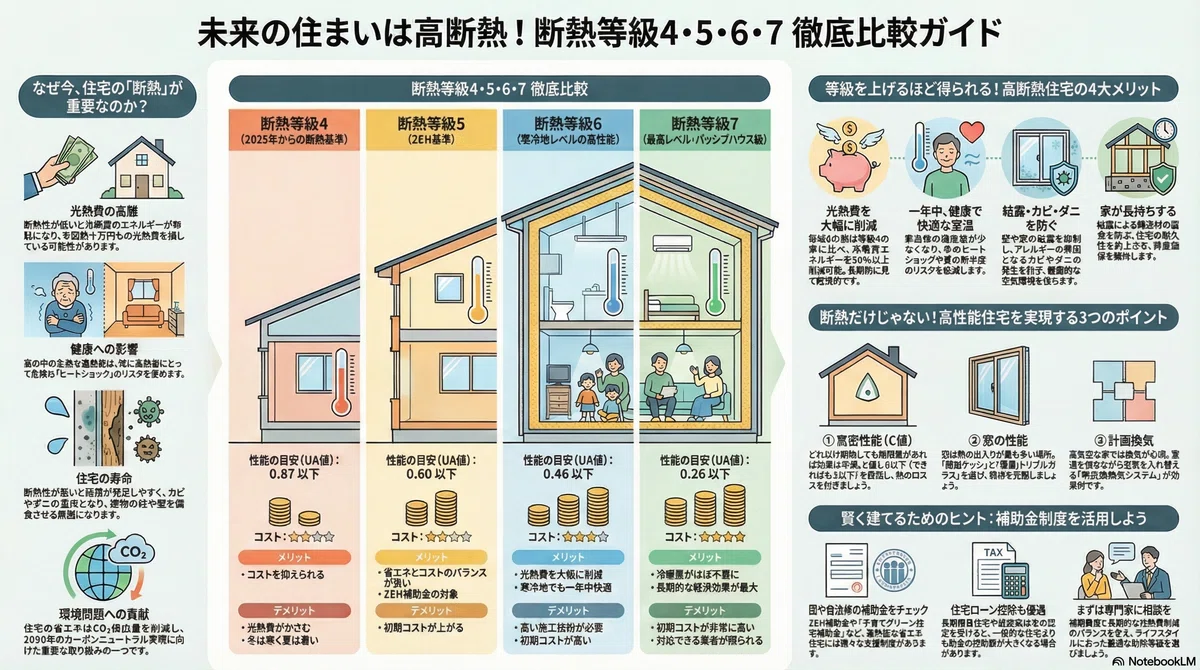 断熱等級4・5・6・7 どこまでやる？ 違いと選び方を分かりやすく解説します！｜Totoma.D(一級建築士)