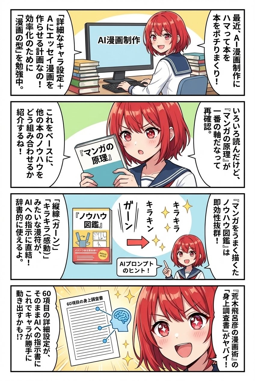 AI漫画】「妄想」を“作品”に変えるために読んだ本まとめ。結局すべては
