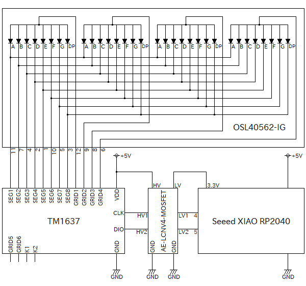Seeed XIAO RP2040でTM1637を制御するのにちょっと苦戦した話｜逐電吉之介