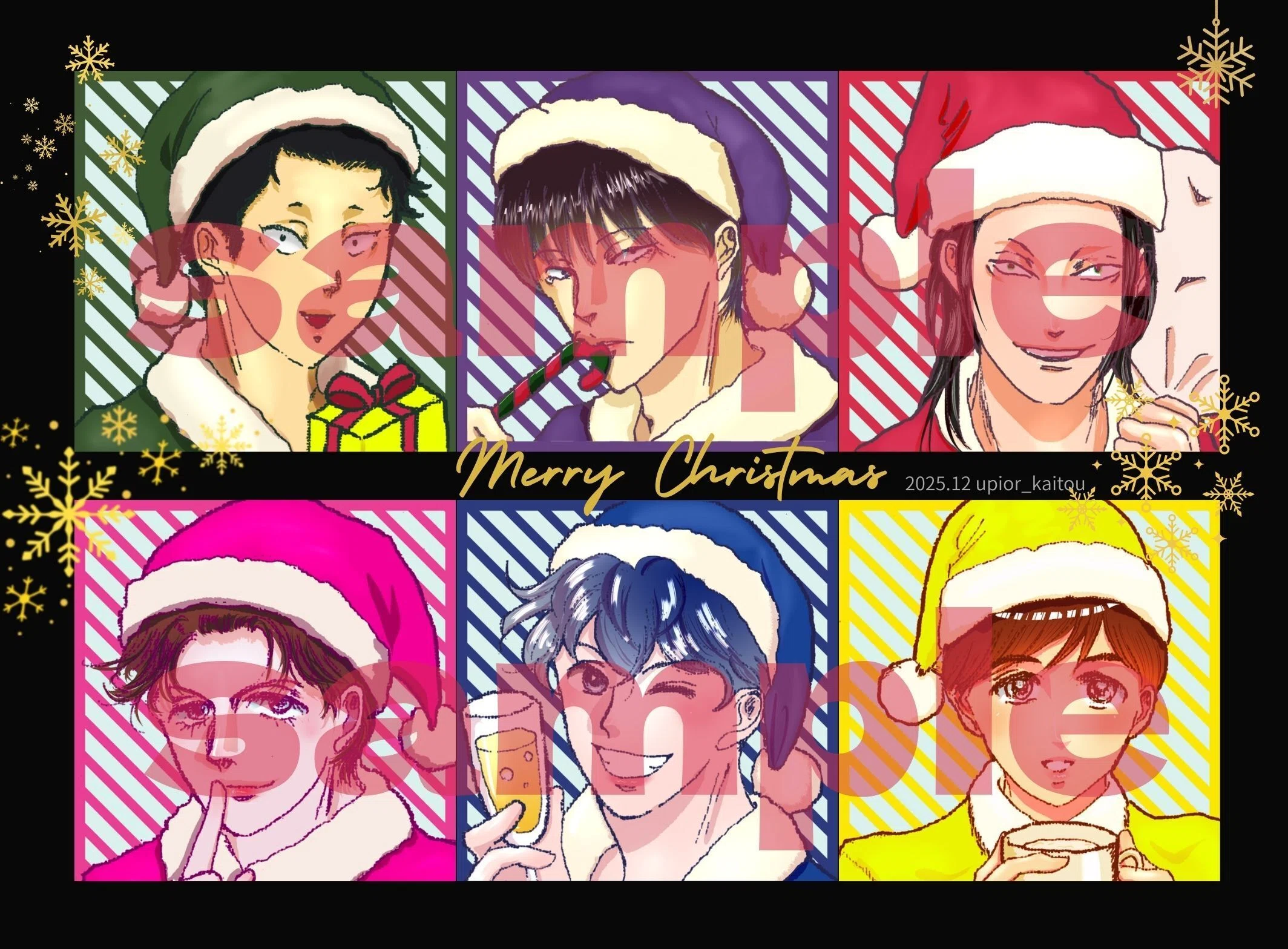 FANBOXプリントにクリスマス新作グッズを登録しました！自キャラ6人の