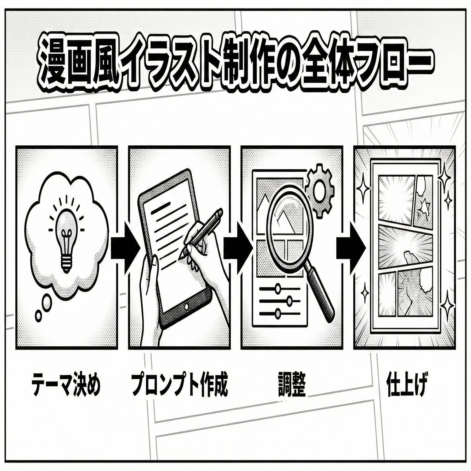 AIで漫画風イラストを作る方法｜初心者向けプロンプト5選とコツ