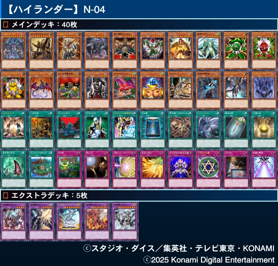 モ*キ様 【高レート】ハイランダー ドラゴン デッキ 遊戯王】対人で遊べるハイランダーデッキ集(2026年9月13日追記)｜ともし