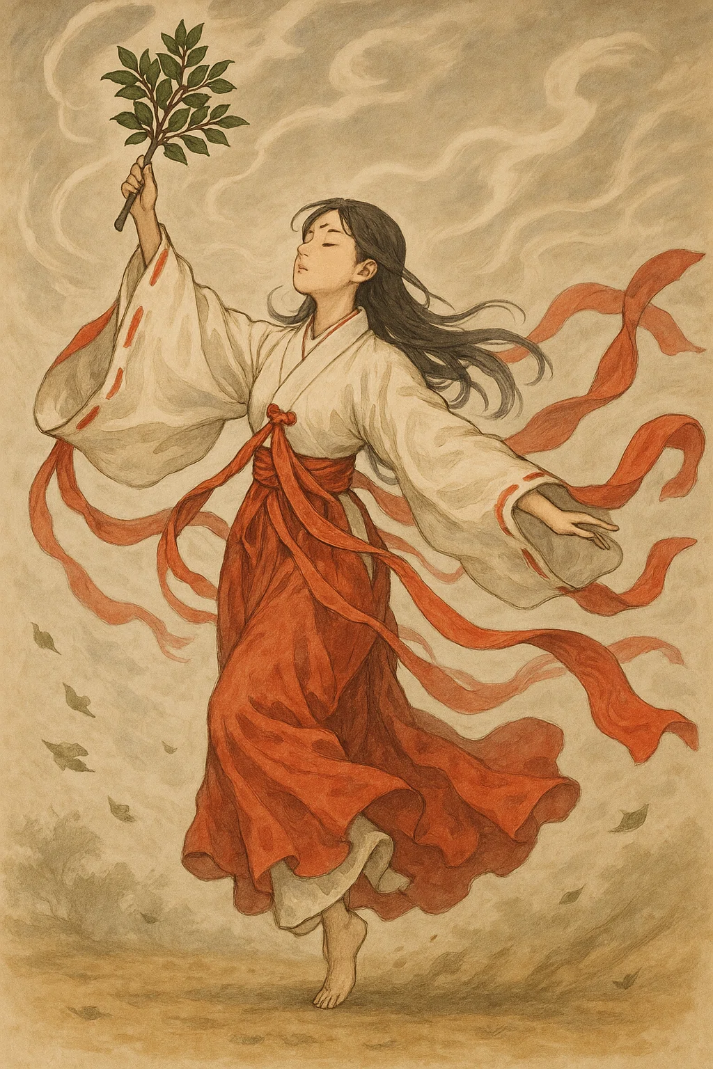 🌸 天と地をつなぐ舞──アメノウズメと神楽の始まり|ふじけん先生