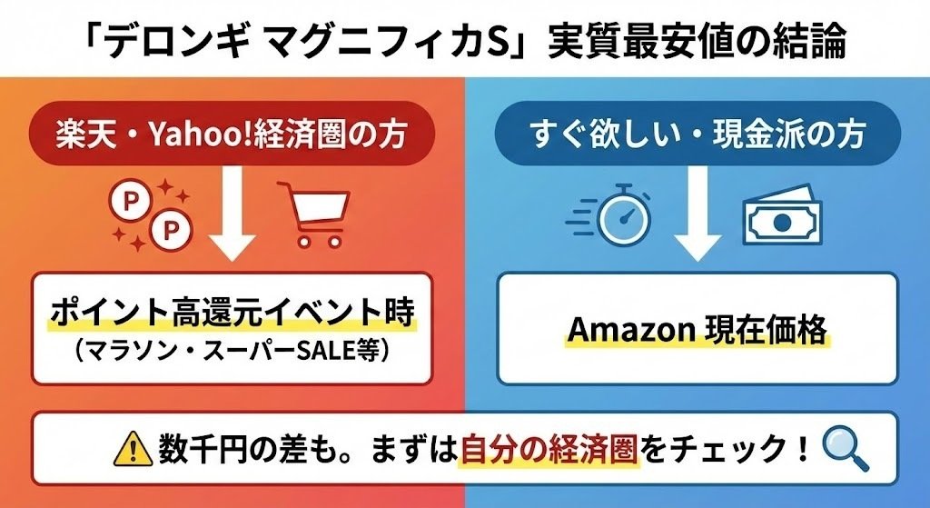 デロンギ マグニフィカSの最安値はどこ？安く買う方法と「実質半額」で