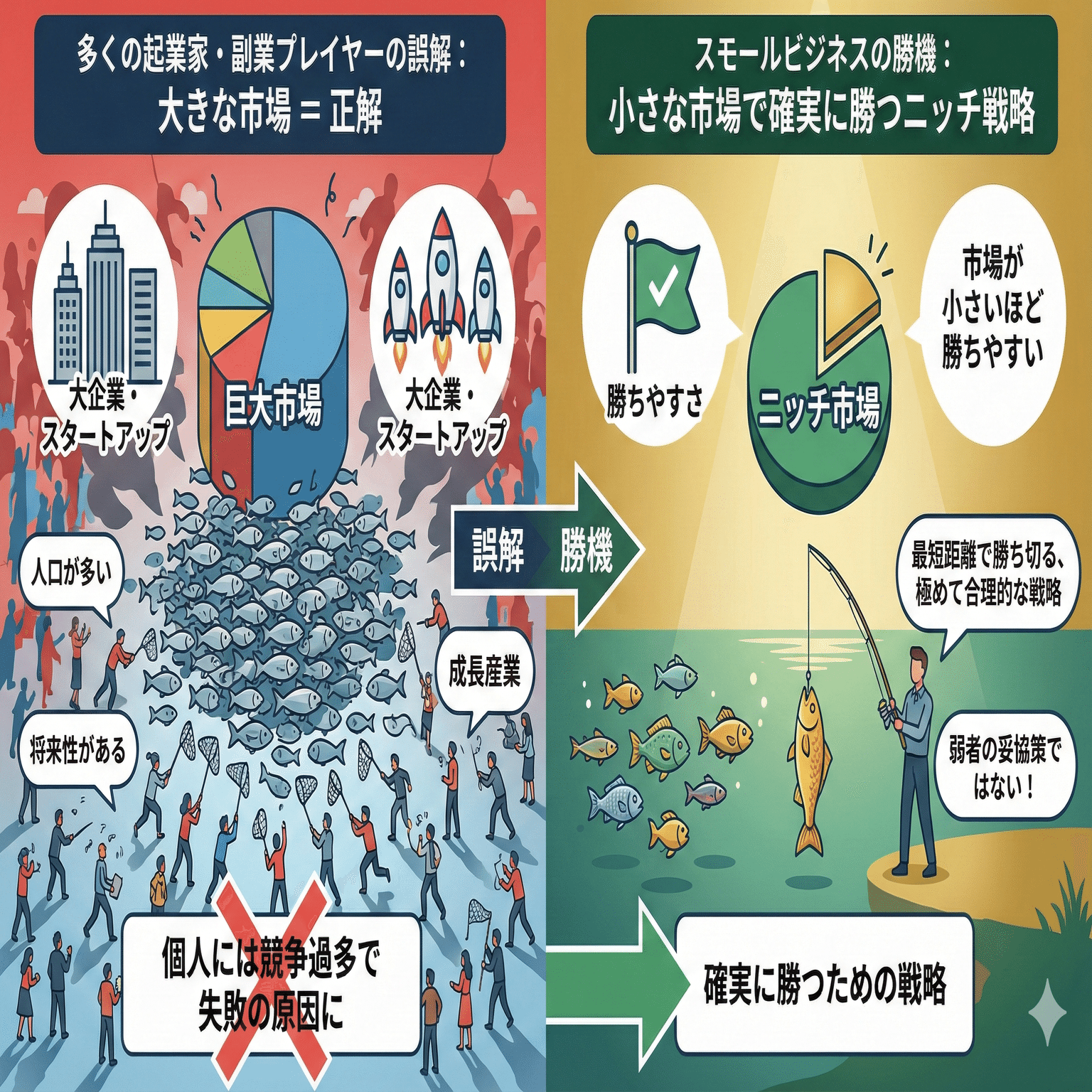 小さな市場で確実に勝つためのニッチ戦略｜ビジネスハックラボ