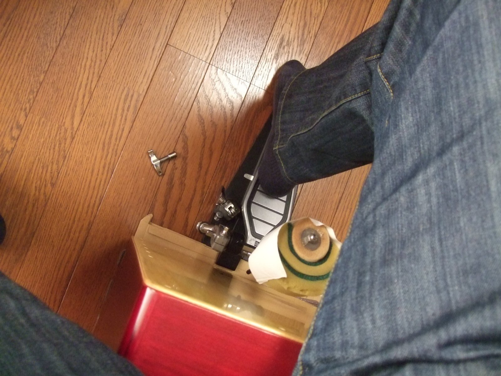 自作】カホン用ペダルアタッチメント｜モメドラム